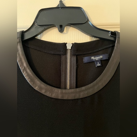 MADEWELL A-Shaped Cut Dress w/Leather Collar Size S - Picture 3 of 4